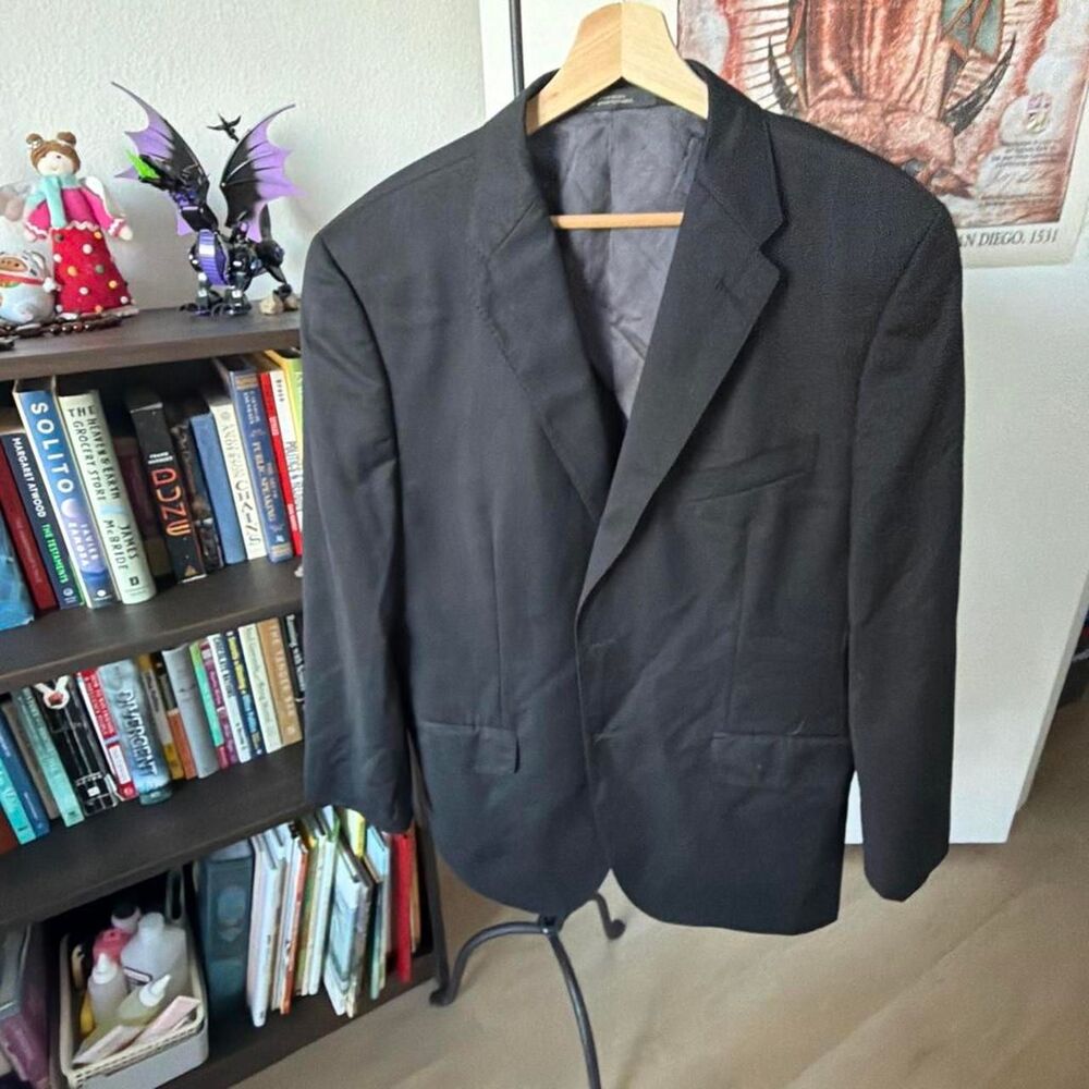 Saks Fifth Avenue Ermenegildo Zegna Wool Blazer Mens 42S Sport Coat Navy